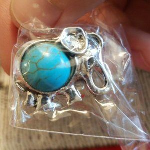 Silver and Turquoise Ring Adjustable Style 6